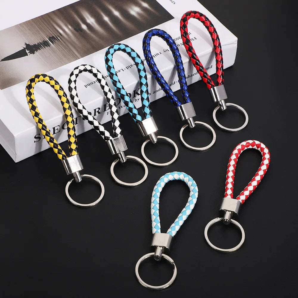 Originality PU Leather Metal Organization Rope Keychain Personality Custom Name Text Keyring Car Moto Key Ring Chain Gift - Lootquake