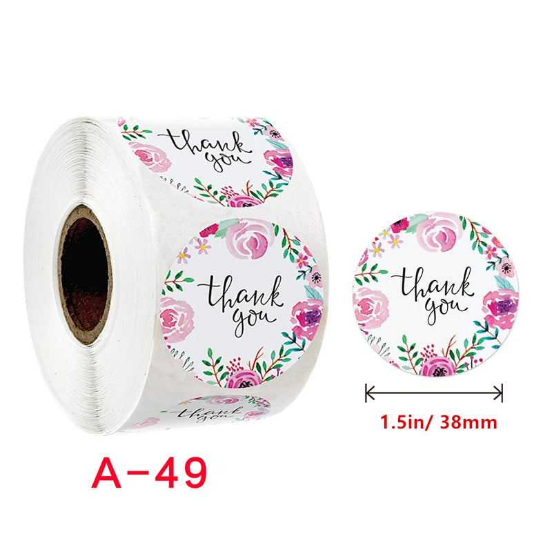 1.5 Inch Happy Easter Rabbit Stickers Sealing Bunny Thank You Sticker Roll for Gift Packging Decor School Stationery Supplies - Lootquake