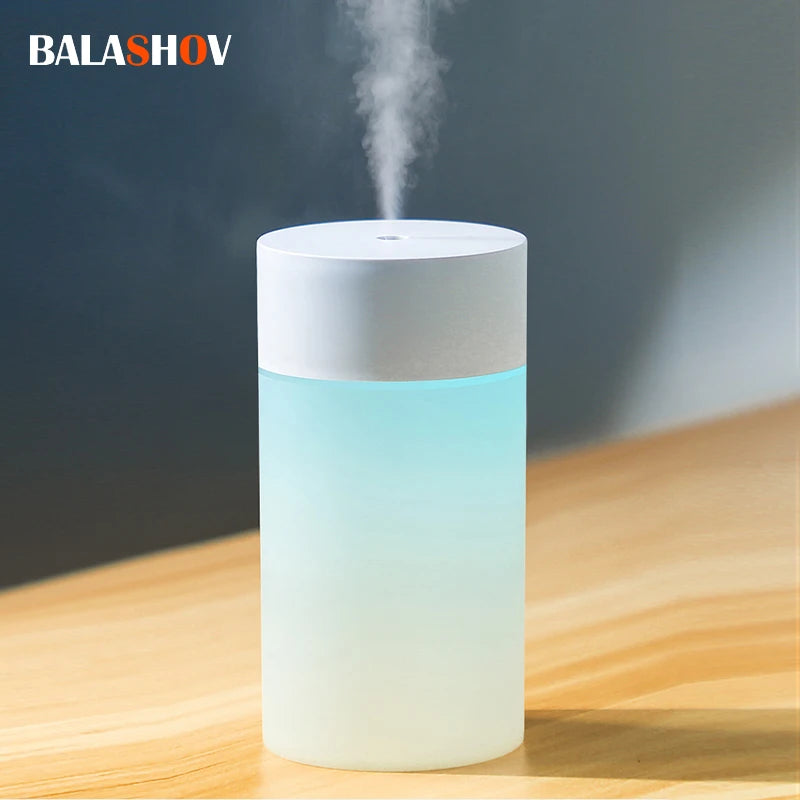 Mini humidificador USB de 260 ml, humidificador ultrasónico de aire, lámpara LED, difusor de aceites esenciales, purificador de coche, generador de niebla aniónica de aroma portátil.
