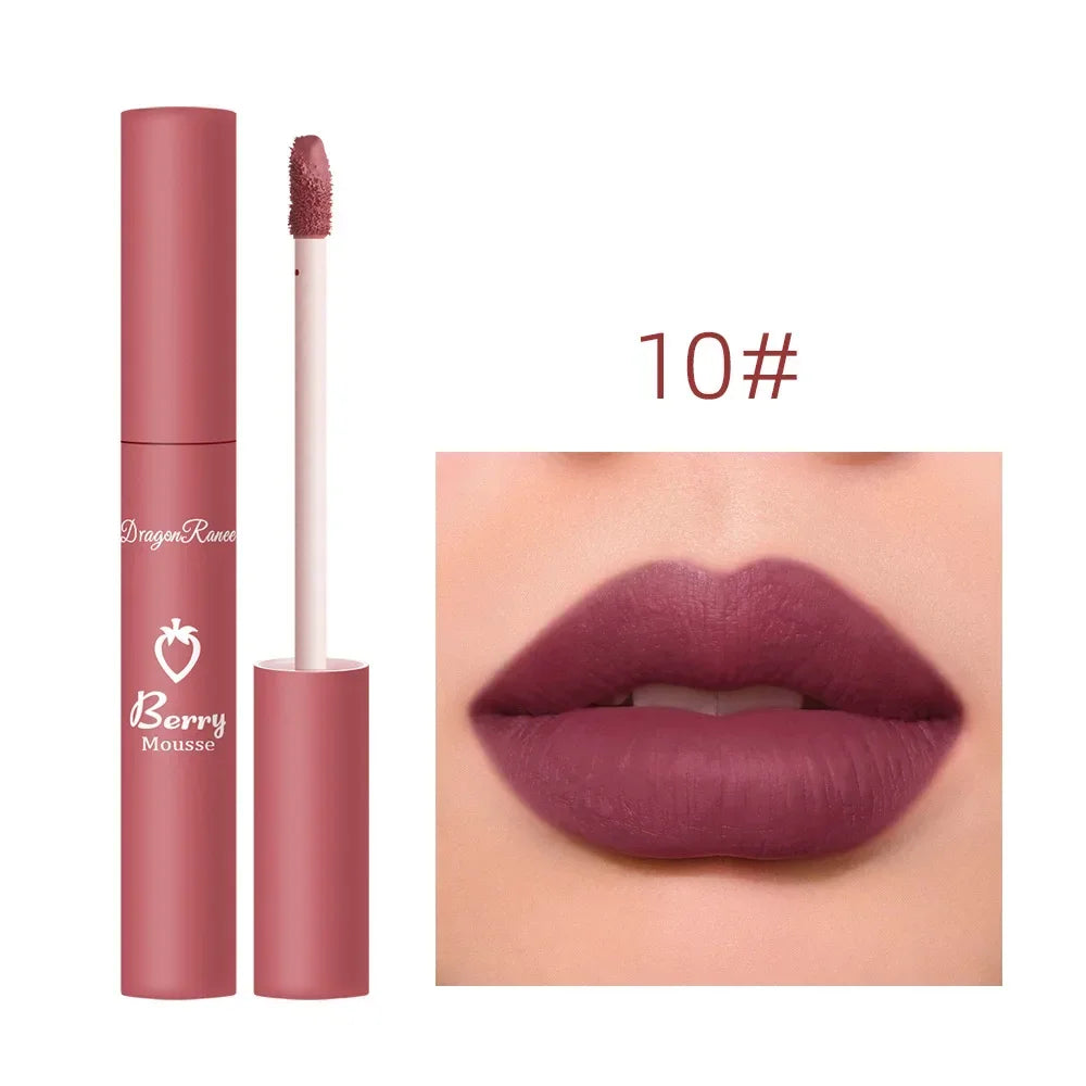 Rouge à lèvres mat nude, 12 couleurs, longue tenue, velours, waterproof, anti-décoloration, antiadhésif, maquillage pour femmes