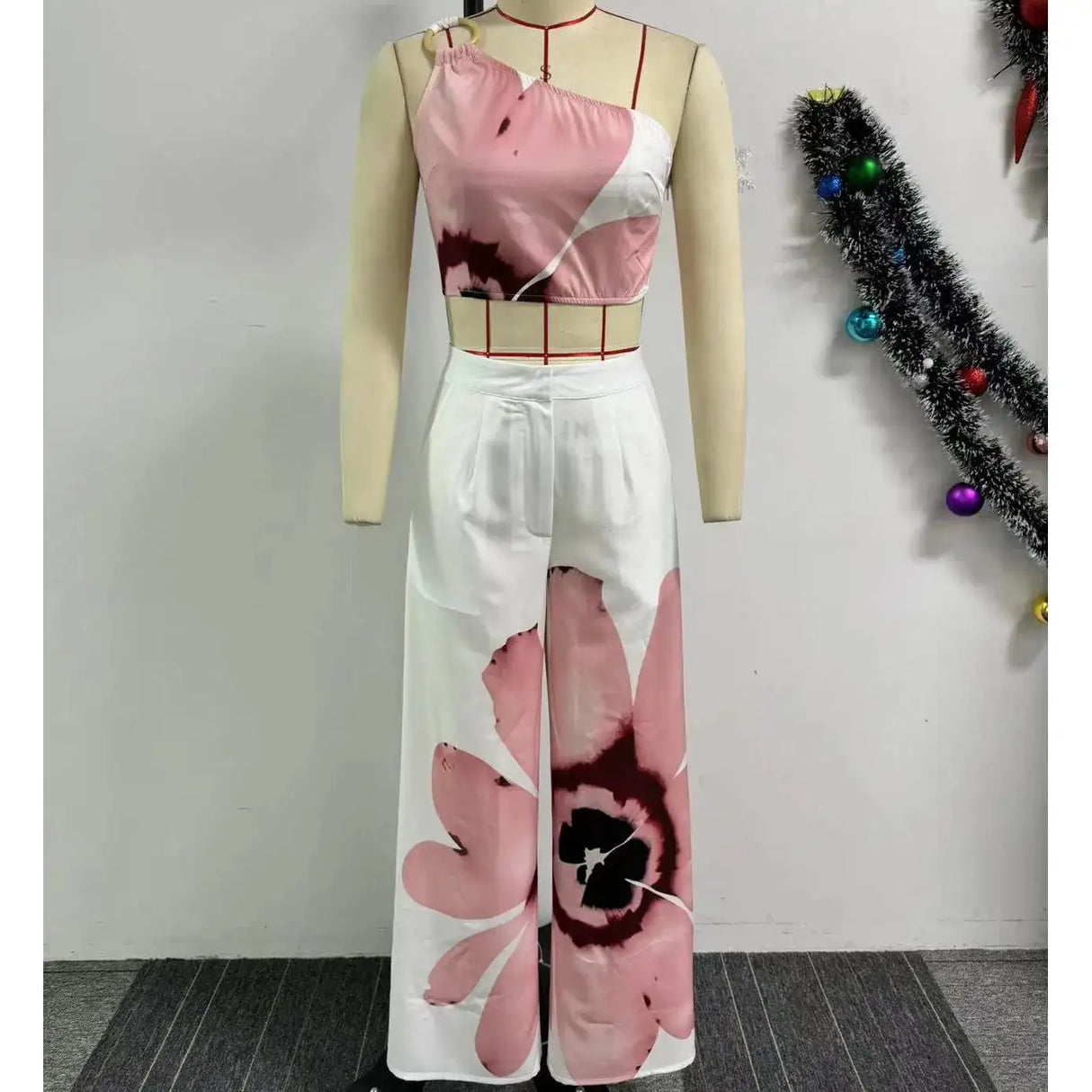 2 Piece Women Sets 2024 New Arrival Summer Autumn Matching Printing Two Pieces Sets Sleeveless Top And Pants Suits Outfits - Lootquake
