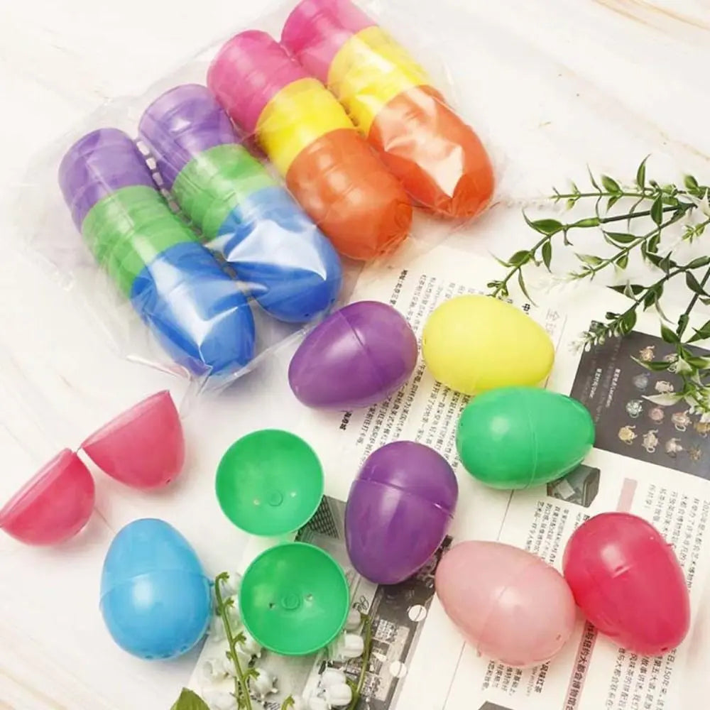 12pcs/24pcs Plastic Easter Eggs Toys Accessories DIY Decorations Fillable Egg Games Crafts Easter Decor Easter egg hunt, - Lootquake