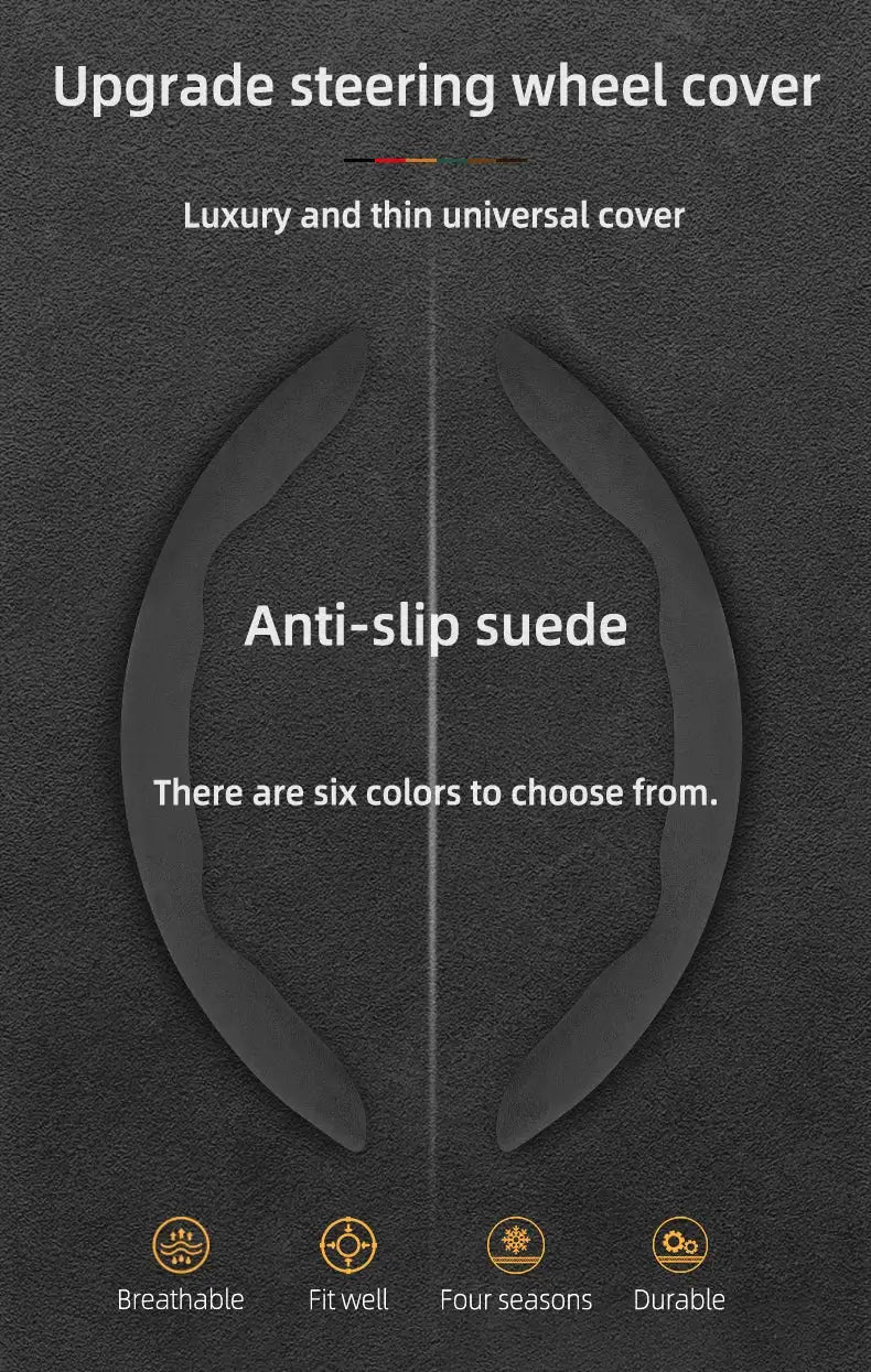 For Jeep Suede Snap-on Steering Wheel Cover Fit Renegade Compass Wrangler Jk Jl Grand Cherokee Wk2 Accessories Wj Portachiavi - Lootquake