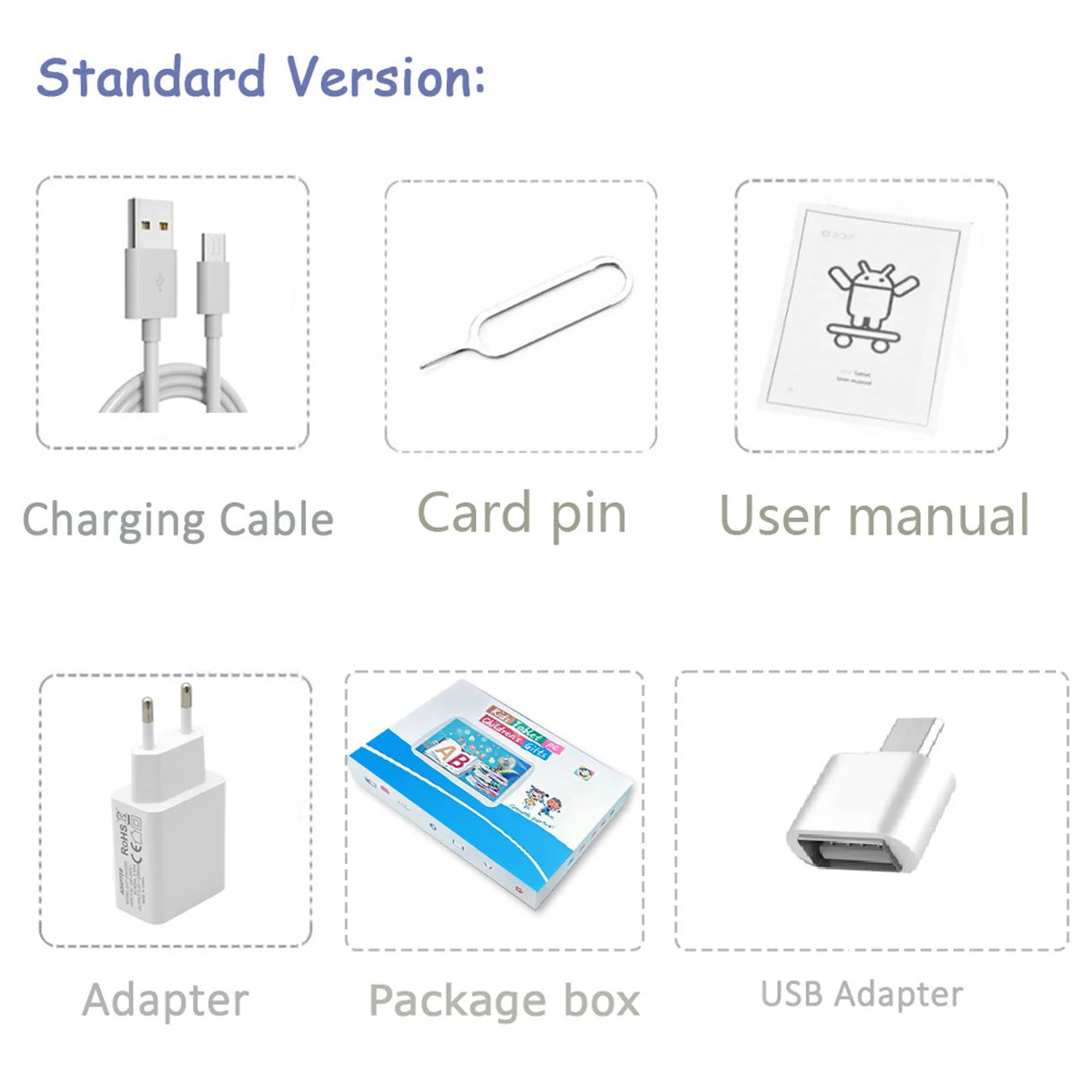 Tableta 5G WiFi de 7 pulgadas para niños, nueva tableta educativa de aprendizaje, cuatro núcleos, 4 GB de RAM, 64 GB de ROM, cámaras duales, Android 13, 2025