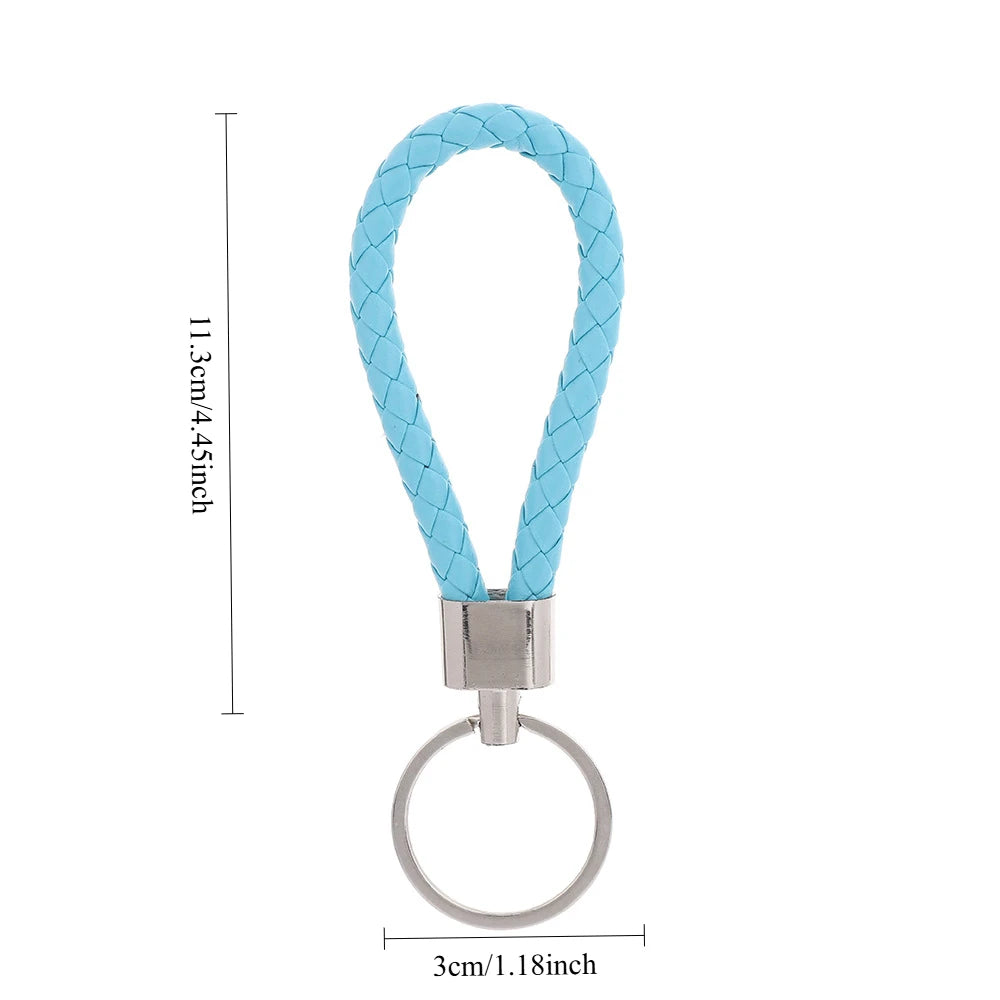 Originality PU Leather Metal Organization Rope Keychain Personality Custom Name Text Keyring Car Moto Key Ring Chain Gift - Lootquake