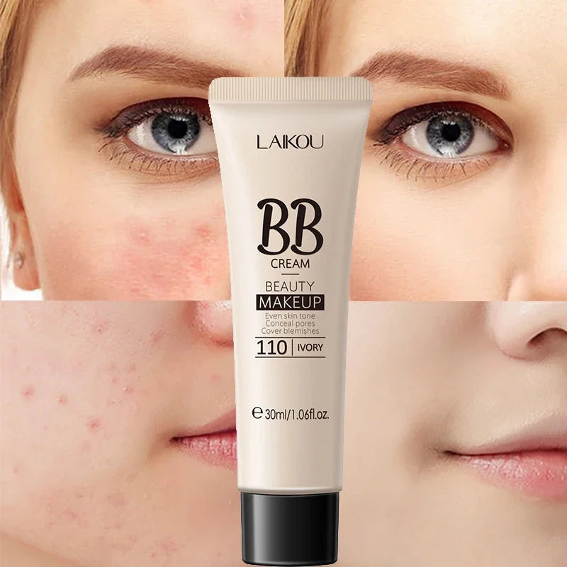 Crema BB correctora, blanqueadora, iluminadora, base de maquillaje, 18 horas de duración, resistente al agua, hidratante, cosmética coreana, 1 unidad