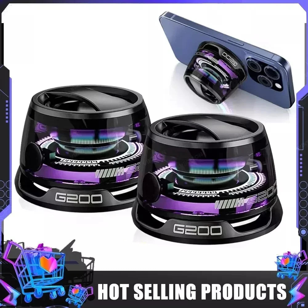 Mini Portable Bluetooth Speaker G200 RGB Color Light Magnetic Speaker BT5.3 Small Sound Box Phone Holder Wireless Loudspeaker