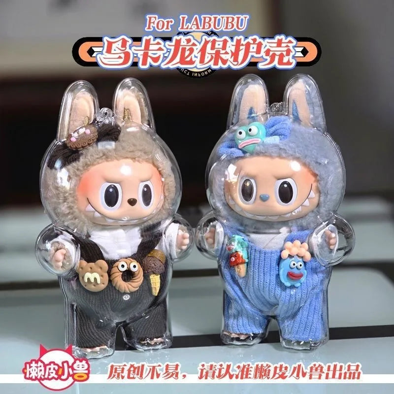 Coque de protection transparente LABUBU V1 V2, macaron debout, housse de protection anti-poussière, étui de protection pour poupée labubu