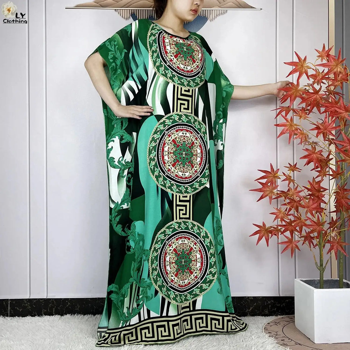 2024 Latest Muslim Sets Women Clothing Cotton Floral Loose Dashiki Long Dress African Abaya Dubai Traditional Islamic Clothing