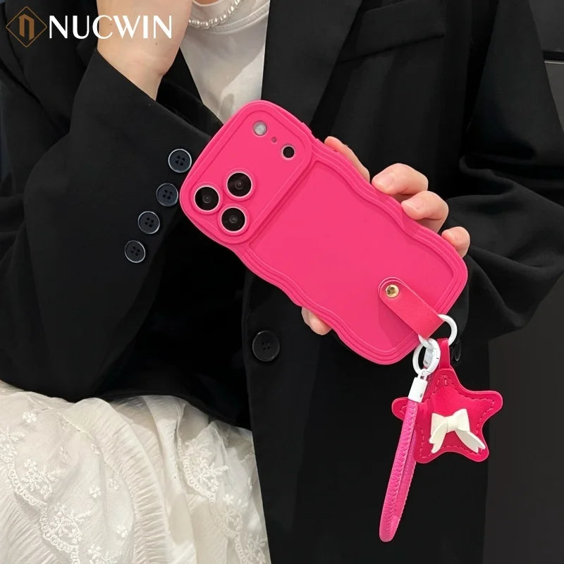 Funda de silicona con cordón 3D Wave para iPhone