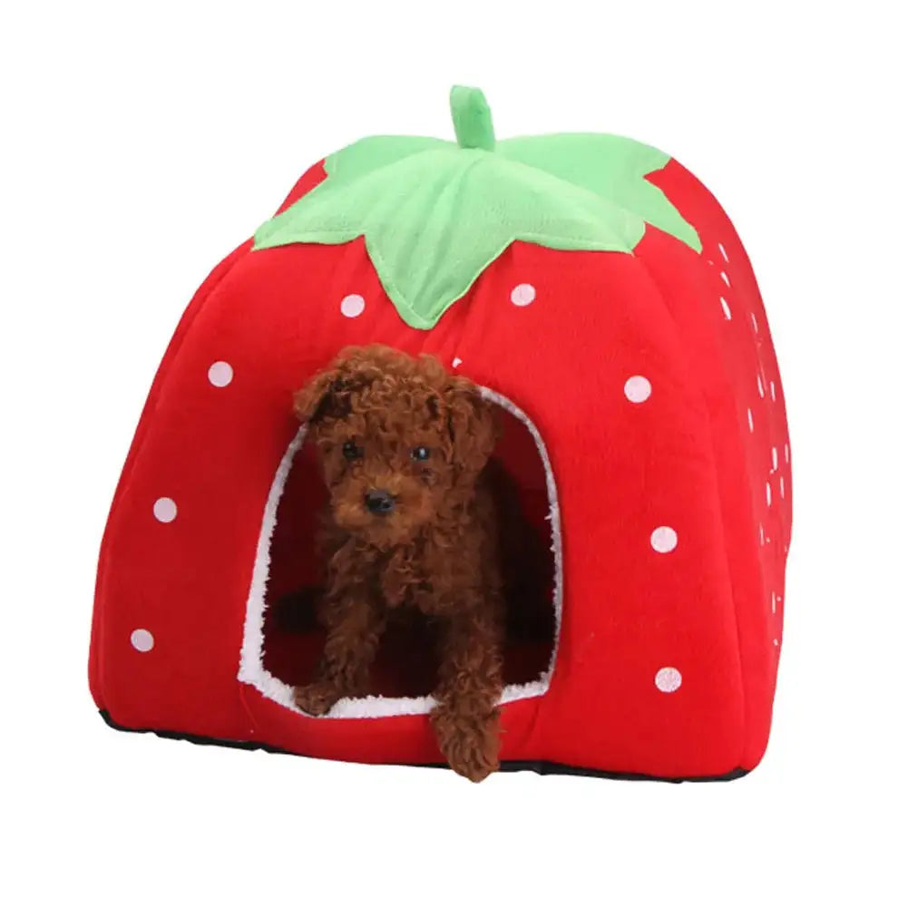 Kennel Doggy Fashion Cushion Basket Soft Strawberry Pet Dog Cat House Pet Tent Dog House Small Dogs Kitten Bed Cat House - Lootquake