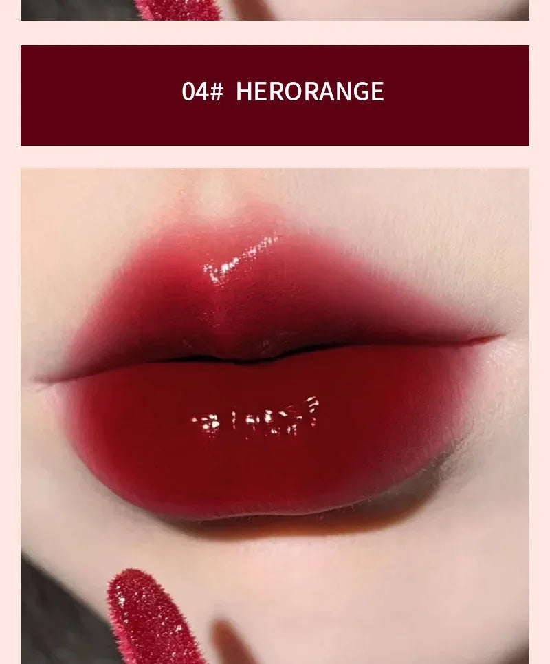 HERORANGE Brillo de labios ligero, brillo de labios, no se pega fácilmente, duradero, lápiz labial hidratante de agua, maquillaje líquido coreano