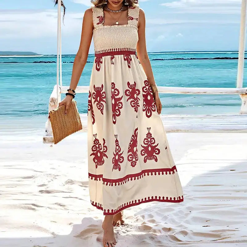 Summer Holiday Dress Women Casual Sleeveless A-Line Party Long Dress Boho Casual Sleeveless Party Dress 2024 - Lootquake