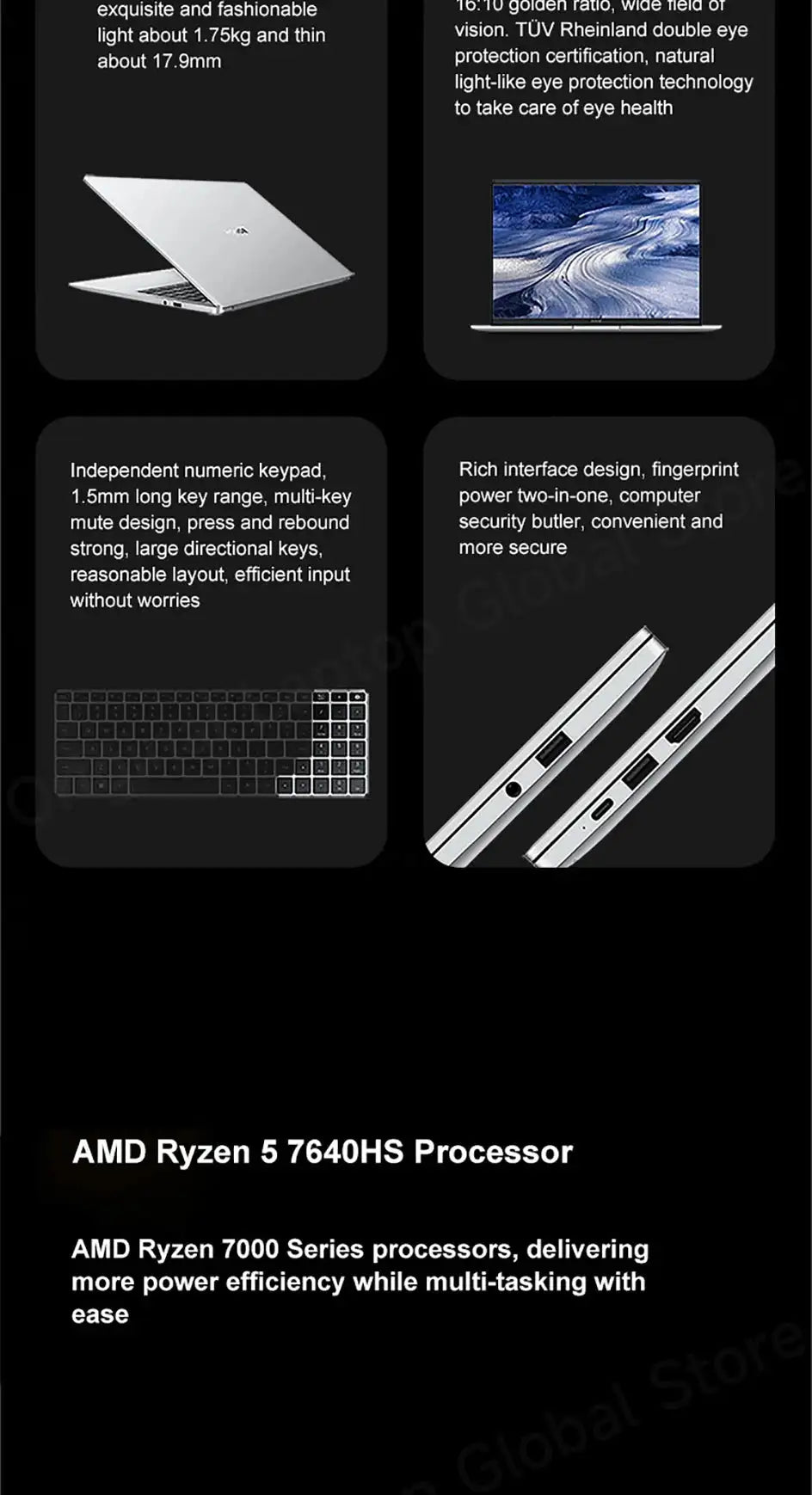 Honor Laptops X14/X16 2024 Riptide Edition R5 7640HS 16GB 512GB/1TB/2TB 60Hz IPS Screen 60Wh Ultra Large Battery Capacity Laptop - Lootquake