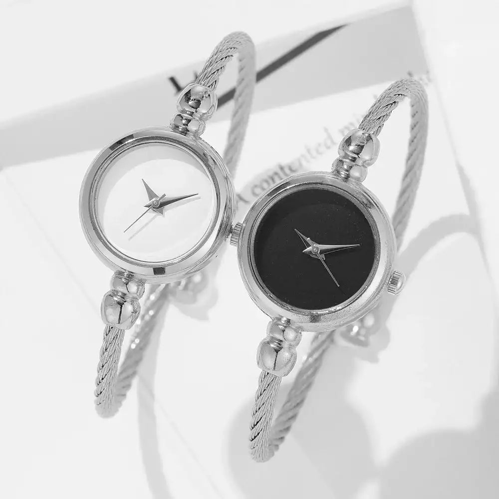 2PCS Fashion Luxury Women's Watch Gold Fine Strap Ladies Watch For Bracelet Montre Femme Female Wrist Watch Women Clock Relojes - Lootquake