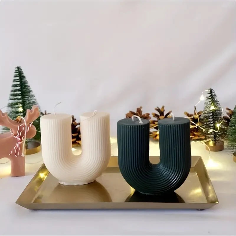 Molde de silicona para velas en forma de U, hecho a mano, con forma de arco, para hacer velas perfumadas, yeso, resina epoxi, adorno artesanal, molde de cera para decoración del hogar