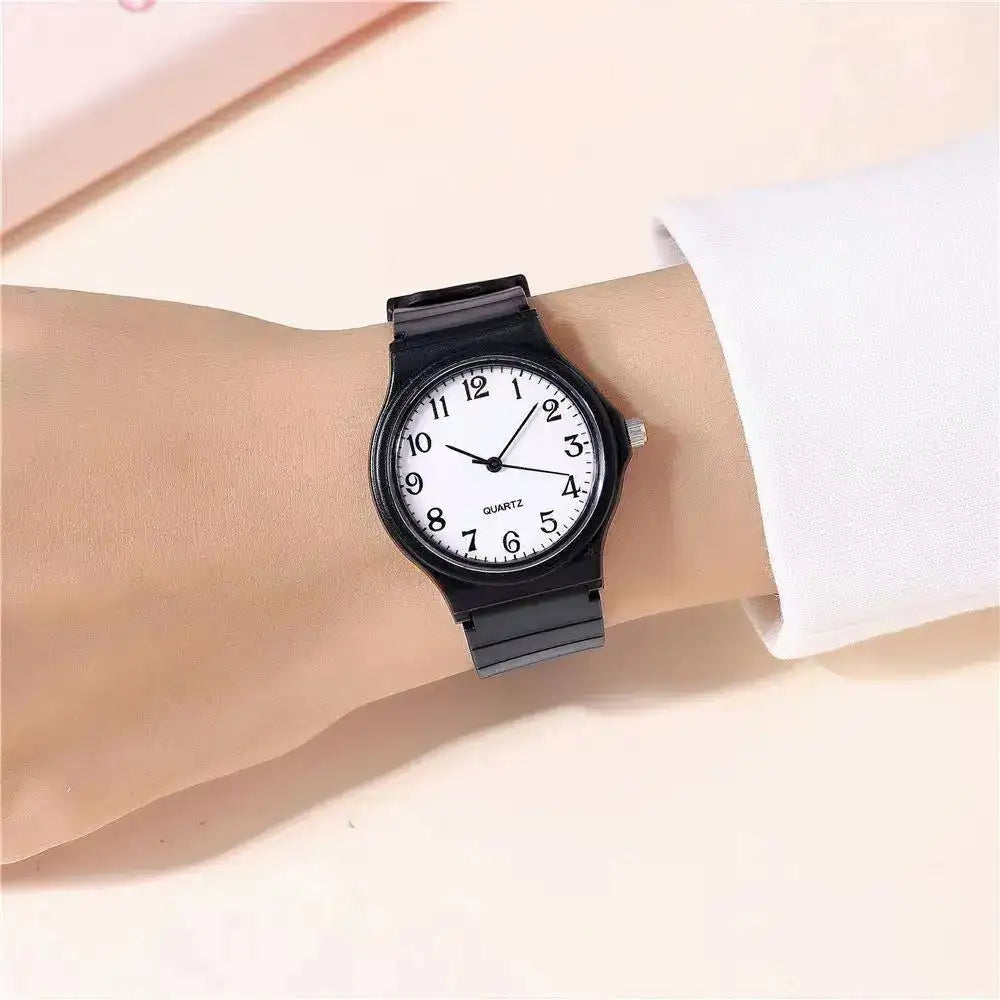 YIKAZE Exam Watch Silicone Strap Simple Women Watch Student Ladies Quartz Wristwatch Waterproof Round Small Dial for Women - Lootquake