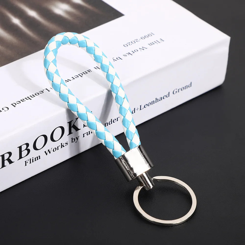 Originality PU Leather Metal Organization Rope Keychain Personality Custom Name Text Keyring Car Moto Key Ring Chain Gift - Lootquake