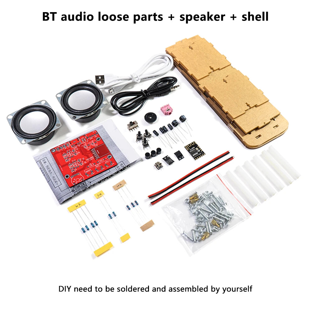 Kit d'enceintes Bluetooth DIY, projet de soudure, mini amplificateur de son stéréo USB pour la maison, kits électroniques DIY pour la pratique de la soudure