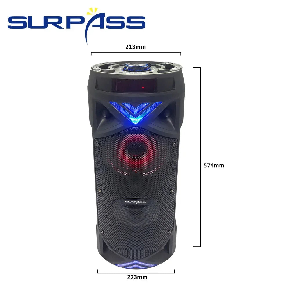 Enceinte sans fil de grande taille, portable, puissante, barre de son stéréo, caisson de basses, haut-parleurs à basses puissantes, caisson de basses, micro, radio FM, compatible Bluetooth.