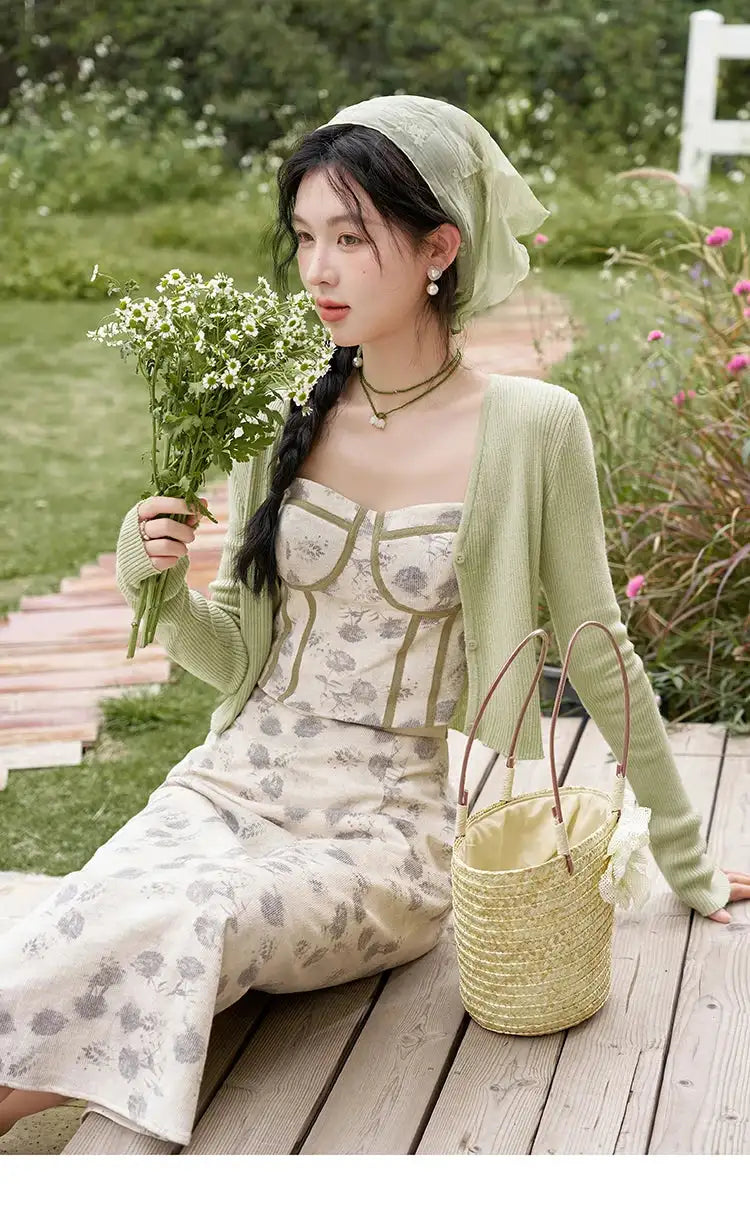 MISHOW Floral Camisole Skirt Separately Summer Adjustable Shoulder Straps Sleeveless Top Back Elastic Waist Skirts MXD14D0026 - Lootquake