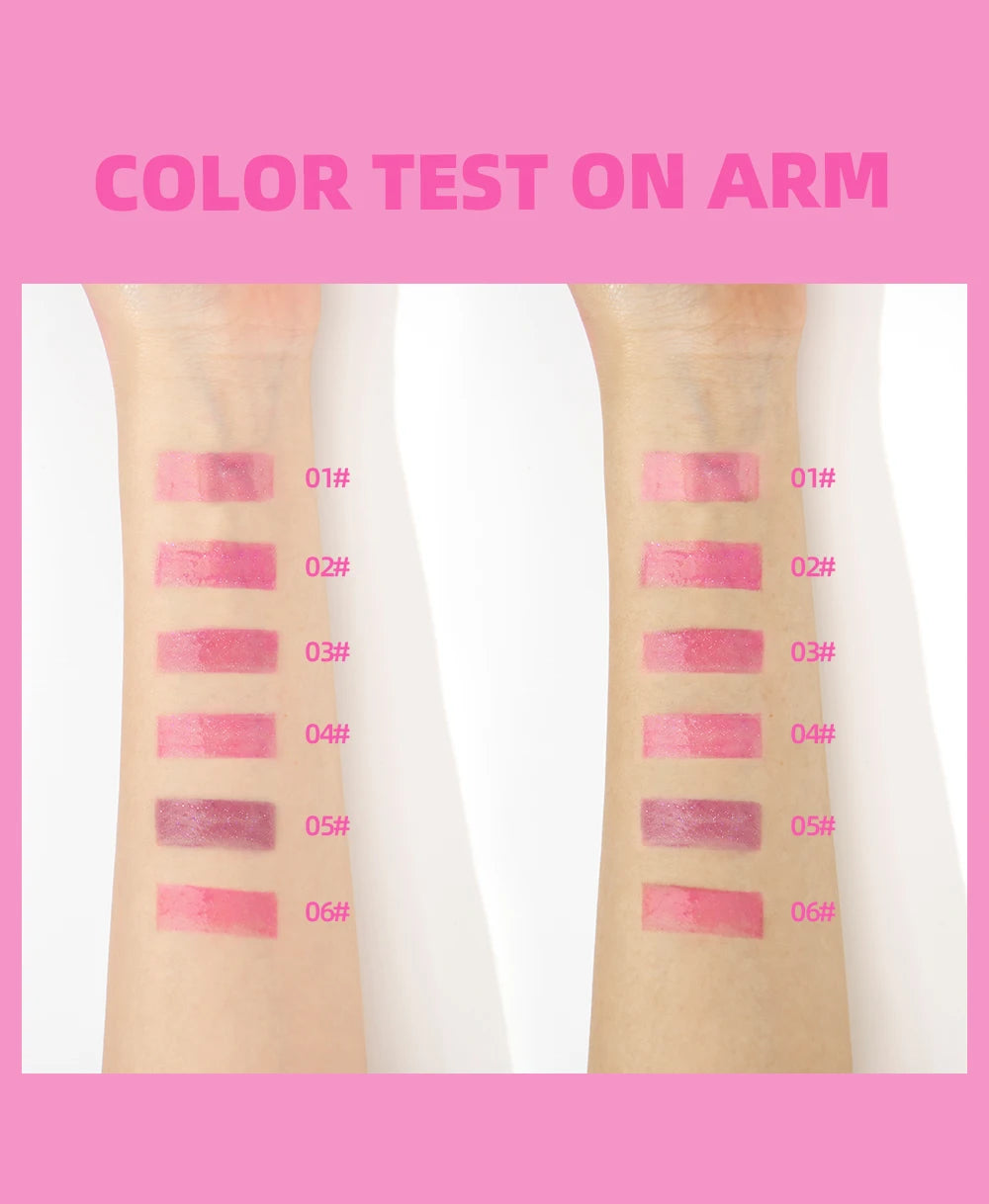 QIBEST - Bálsamo labial mágico con cambio de color cálido, brillo labial transparente, hidratante, brillo labial brillante, cosméticos para labios