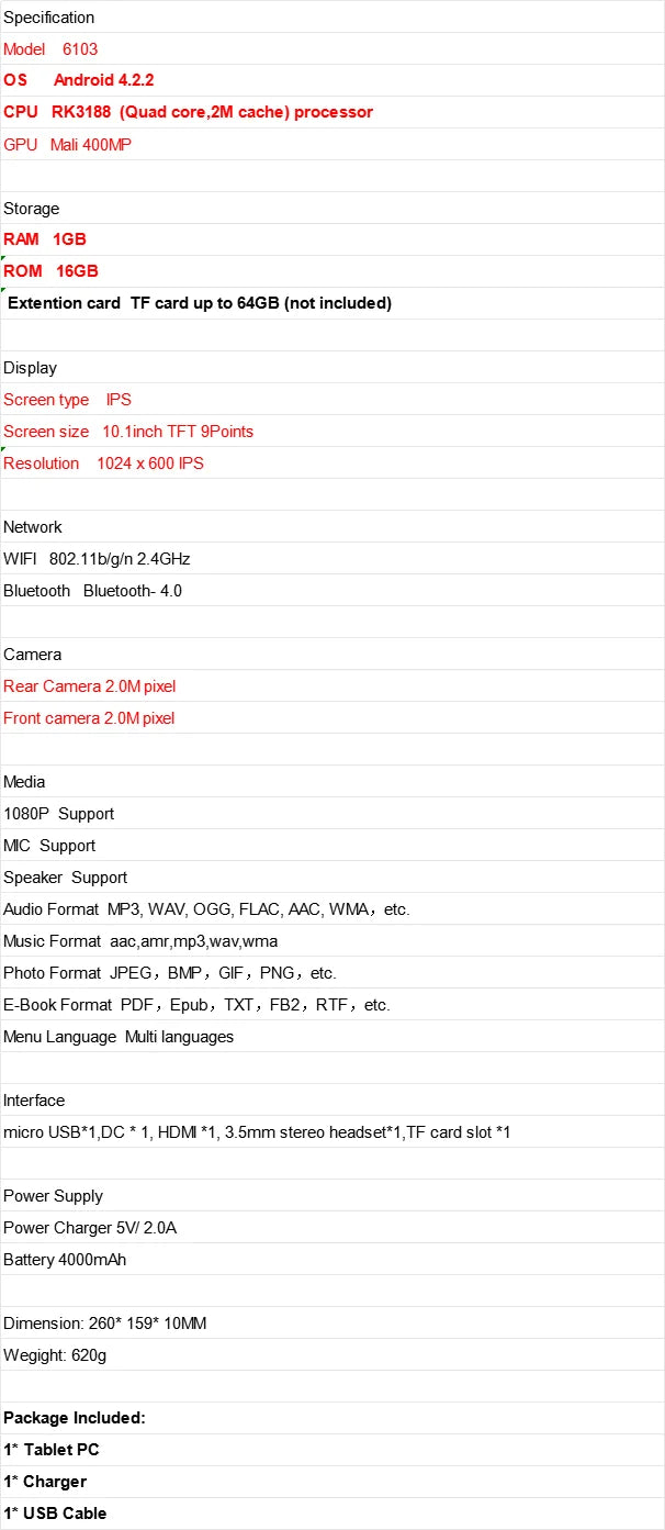 10.1 Inch QDYS Android 8.1 Phone Call Tablet 2GB RAM 16GB ROM Dual Camera 1280*800 IPS Quad-Core 1.3GHz MTK6735 CPU SIM Card