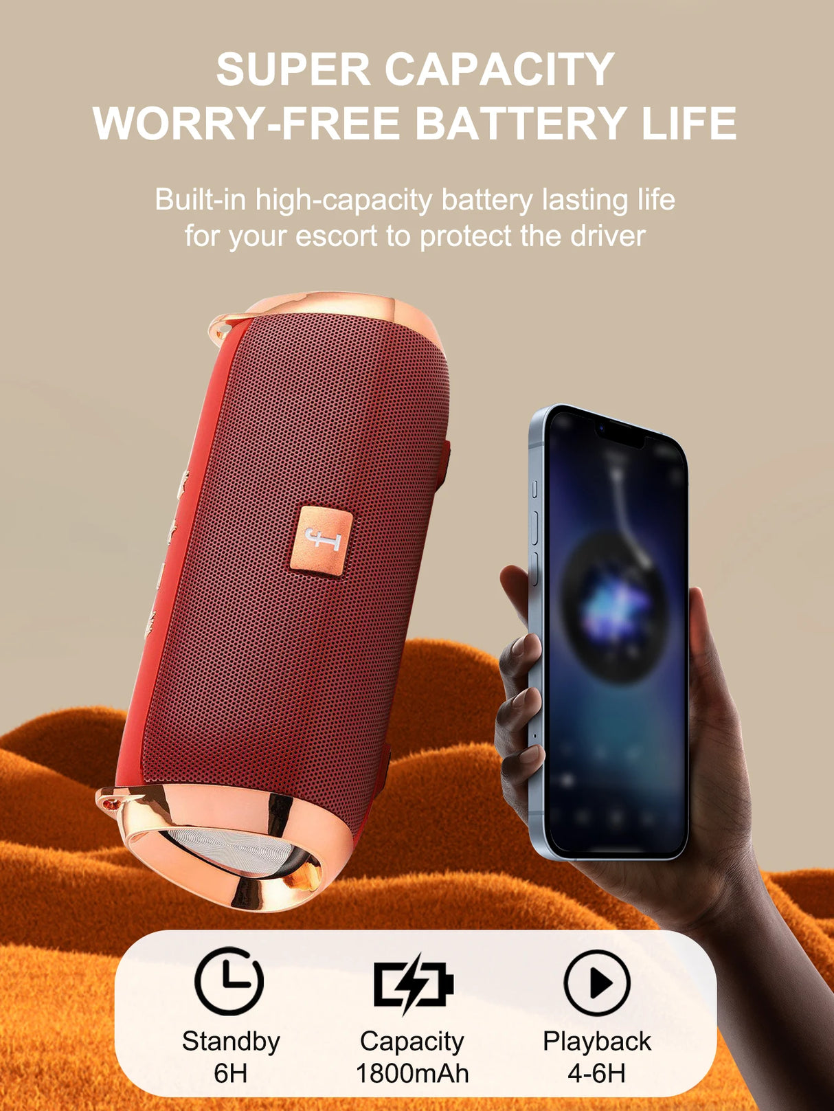 Altavoz Bluetooth inalámbrico para exteriores, portátil, con función de enchufar, subwoofer con avisos de voz, pequeño, regalo para vacaciones