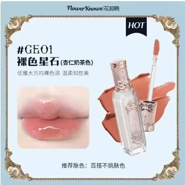 Flower Knows Strawberry Rococo Series Cloud Lip Cream Gloss à lèvres longue tenue Velvet Lip Tint Rouge à lèvres pour femmes Cosmétique