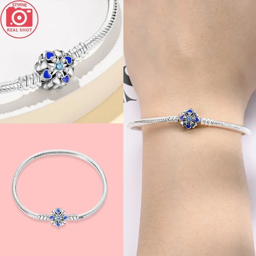 New 925 Silver Celtic Knot Snake Bone Lucky Eye Bracelet Fit Original Charming Bracelet Diy Fine Jewelry Gifts for Women - Lootquake