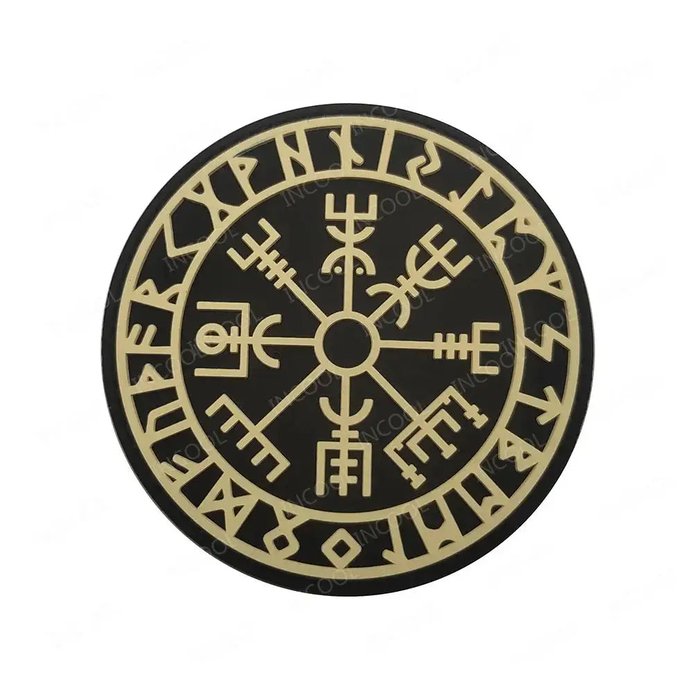 Embroidered Northern Europe Viking Compass Patches Rubber Viking Valknut Norse Runic Odin God Runes Glow In Dark - Lootquake