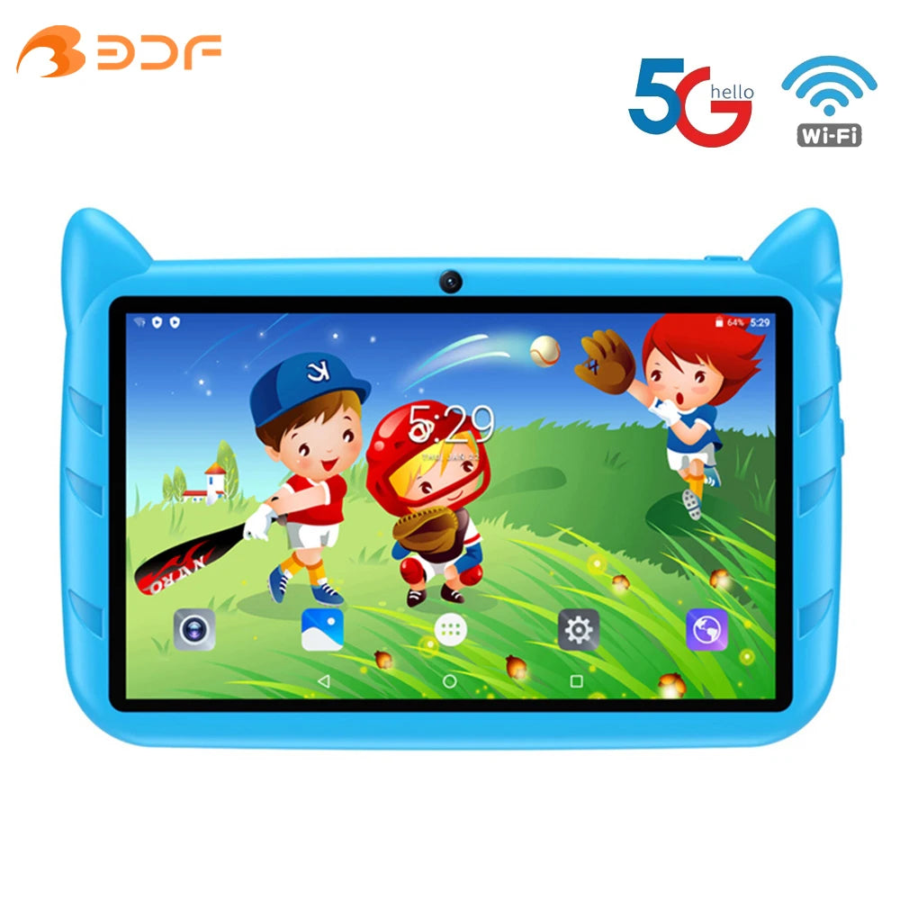 Tablettes PC Android 7 pouces pour enfants, cadeaux pour enfants, apprentissage, éducation, quadruple cœur, 4 Go de RAM, 64 Go de ROM, 5G, Wi-Fi, Bluetooth, caméras