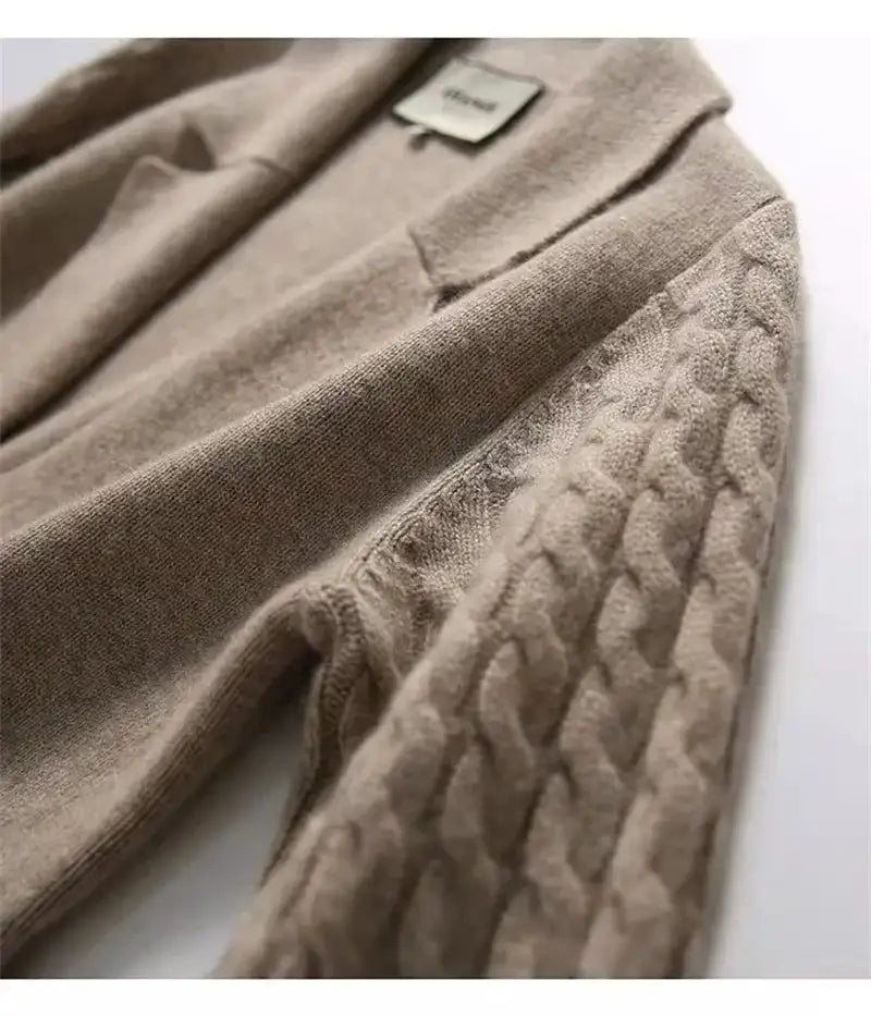 Korean French Style Cashmere Sweater Ladies Wool Windbreaker Cardigan New Autumn Winter Women Knitted Sweater Long Cardigan Coat - Lootquake