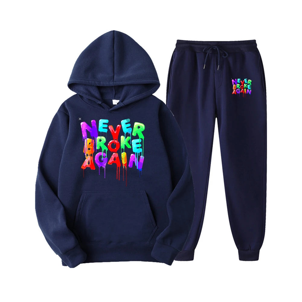 Youngboy Never Broke Again Hoodes 2PCS Sets Tracksuit Fashion Hip Hop Suit Sweatpants Men Women Hooded Sweatshirts Sport Pant - Lootquake