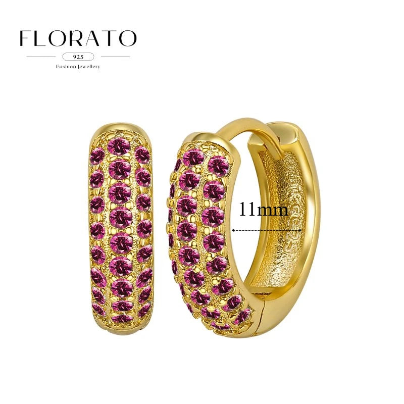 925 Sterling Silver Needle Micro-set Half Circle Zircon Hoop Ear Buckle Geometric Luxury Earrings Fashion Jewelry Gift Wholesale - Lootquake