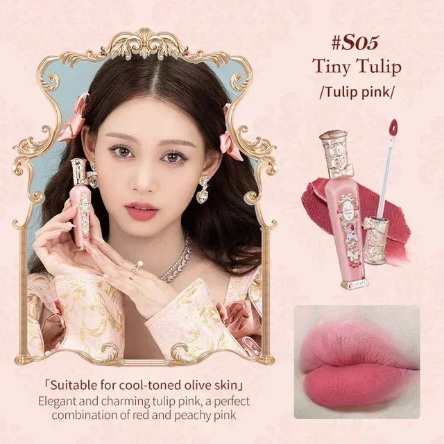 Flower Knows Strawberry Rococo Series Cloud Lip Cream Gloss à lèvres longue tenue Velvet Lip Tint Rouge à lèvres pour femmes Cosmétique