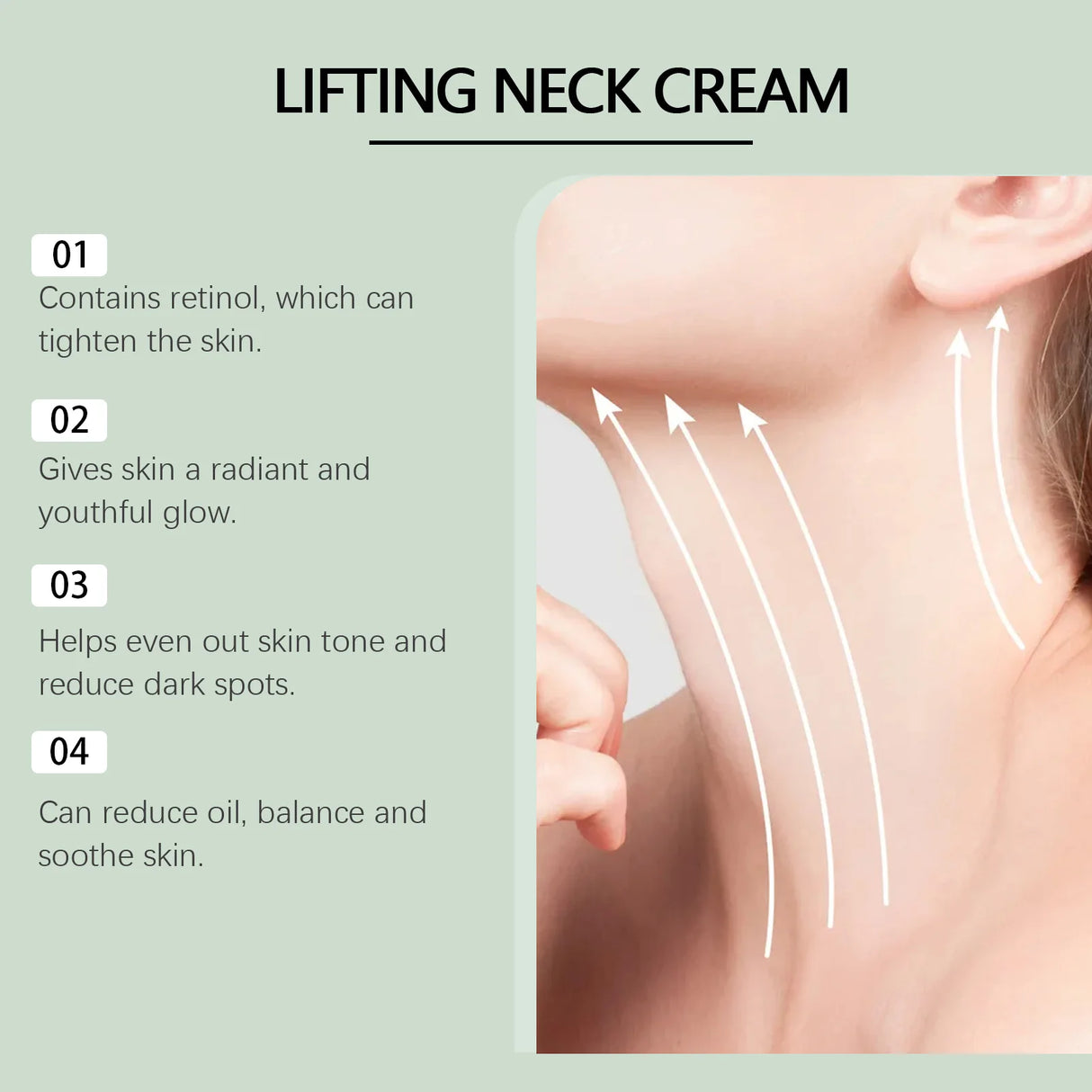 Crema de colágeno para el cuello, antiedad, reduce arrugas, líneas, mejora la papada, flacidez, reafirma, ilumina la piel. Crema de belleza para el cuello.