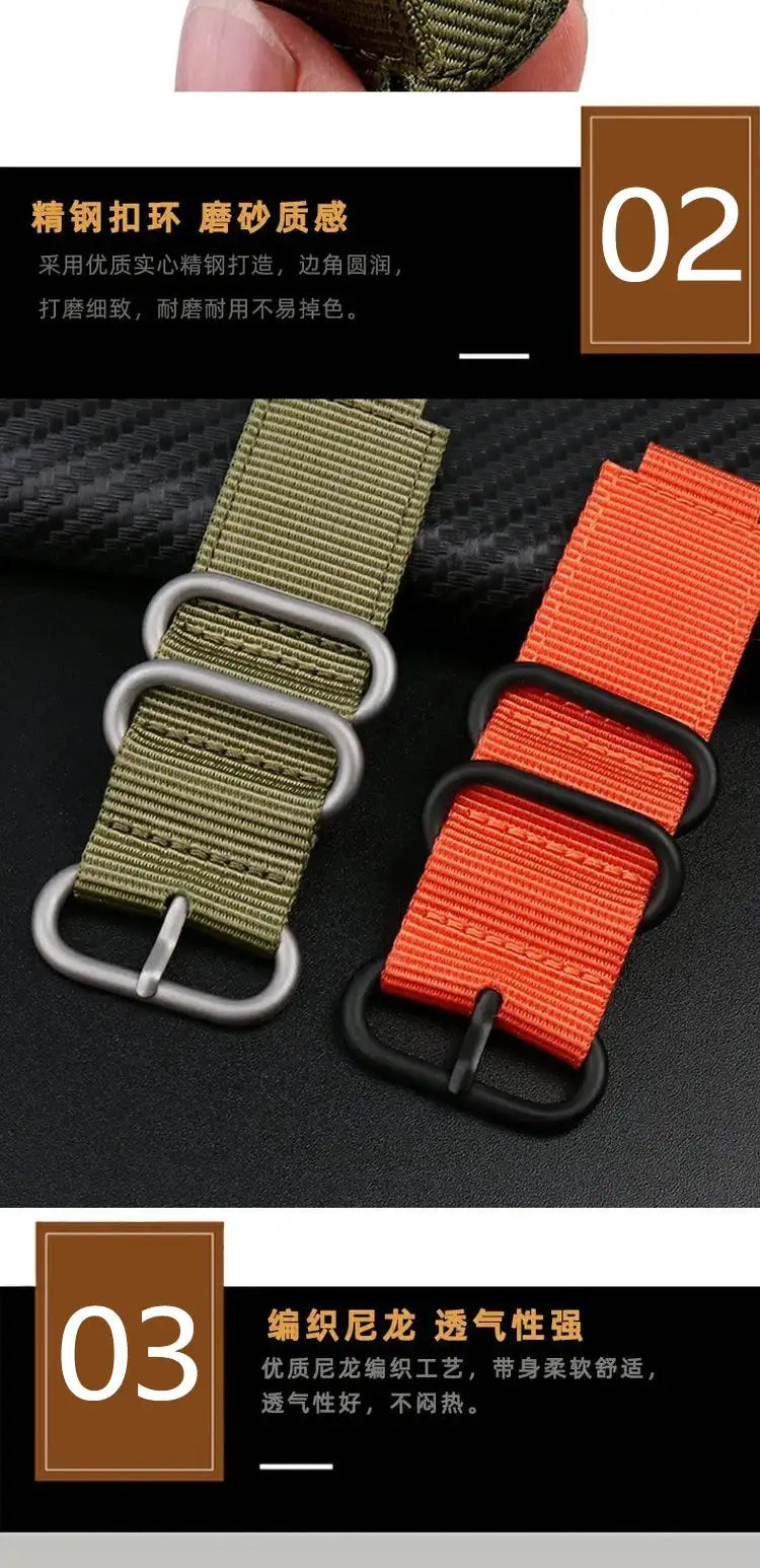 For TIMEX Tide Canvas Convex Strap Male Compass Bracelet T2N721 T2N720 TW2T76500 TW2T76300 Nylon Watchband 24*16MM Wristband - Lootquake