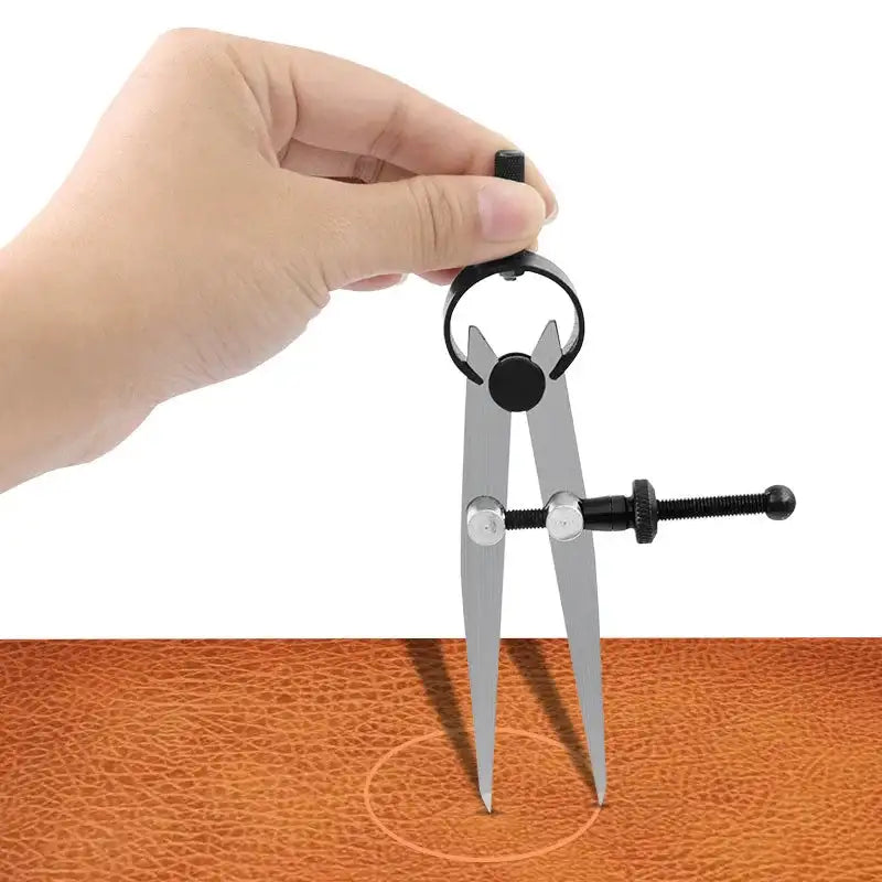 Adjustable Leather Compass Lockable Carbon Steel Divider Wing Creaser DIY Leathercraft Rotating Line Scribing Gauge Caliper Tool - Lootquake