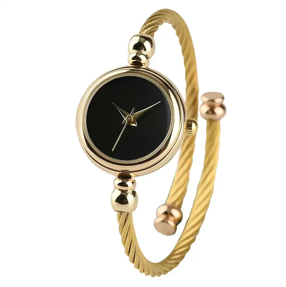 2PCS Fashion Luxury Women's Watch Gold Fine Strap Ladies Watch For Bracelet Montre Femme Female Wrist Watch Women Clock Relojes - Lootquake