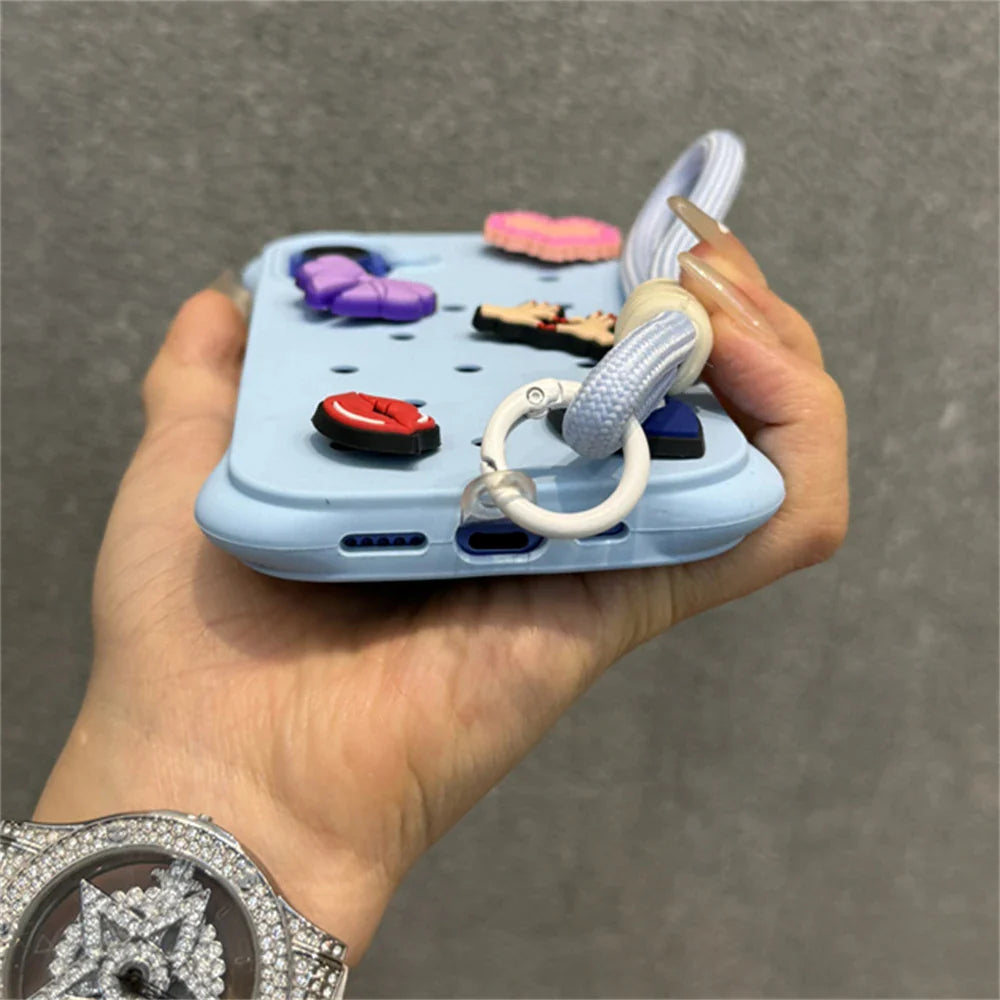 Funda blanda de silicona líquida con agujeros para iPhone