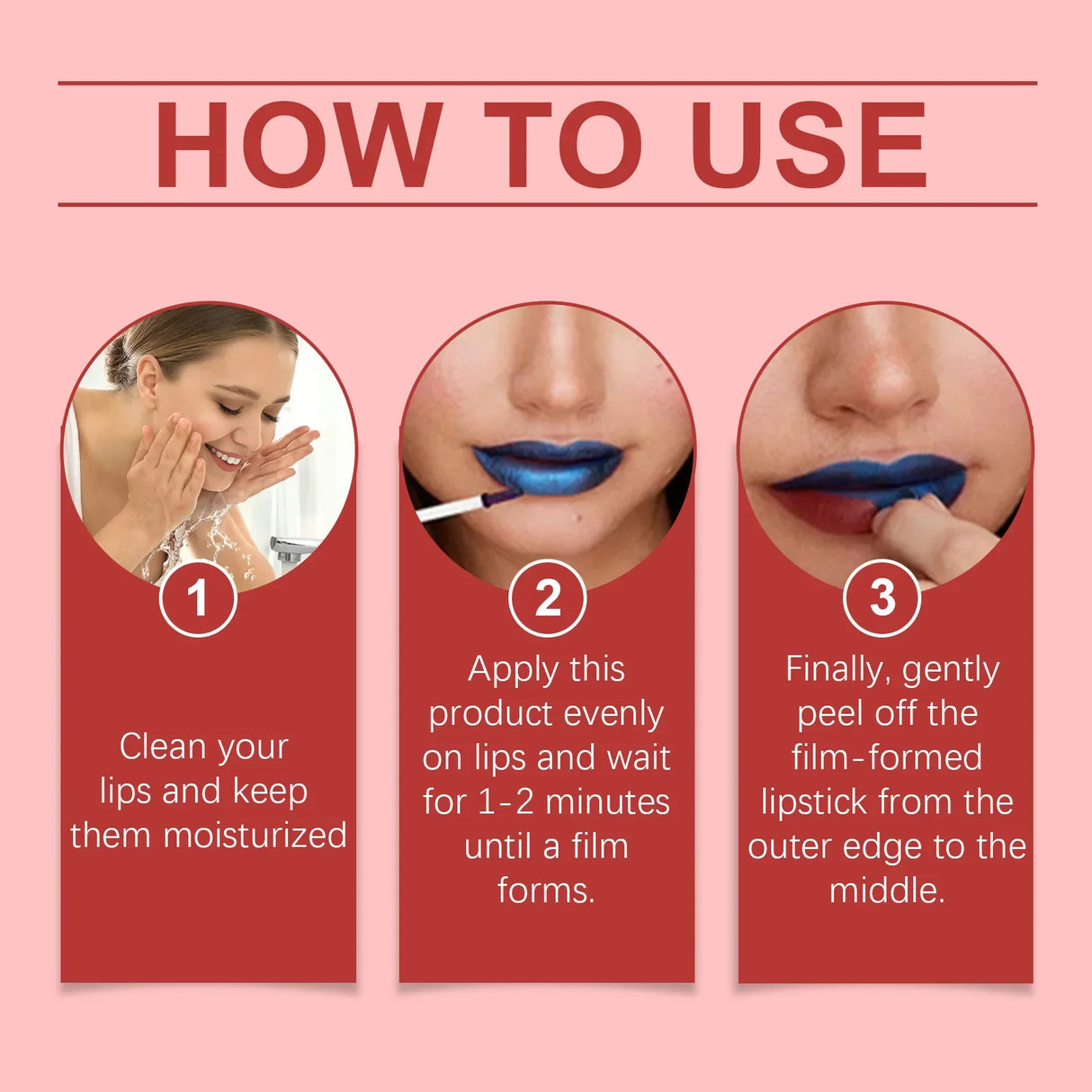 Lápiz labial despegable, hidratante de larga duración, antiadherente, portátil, brillo de labios, resistente al agua, rojo, rosa, maquillaje de labios, cosméticos.