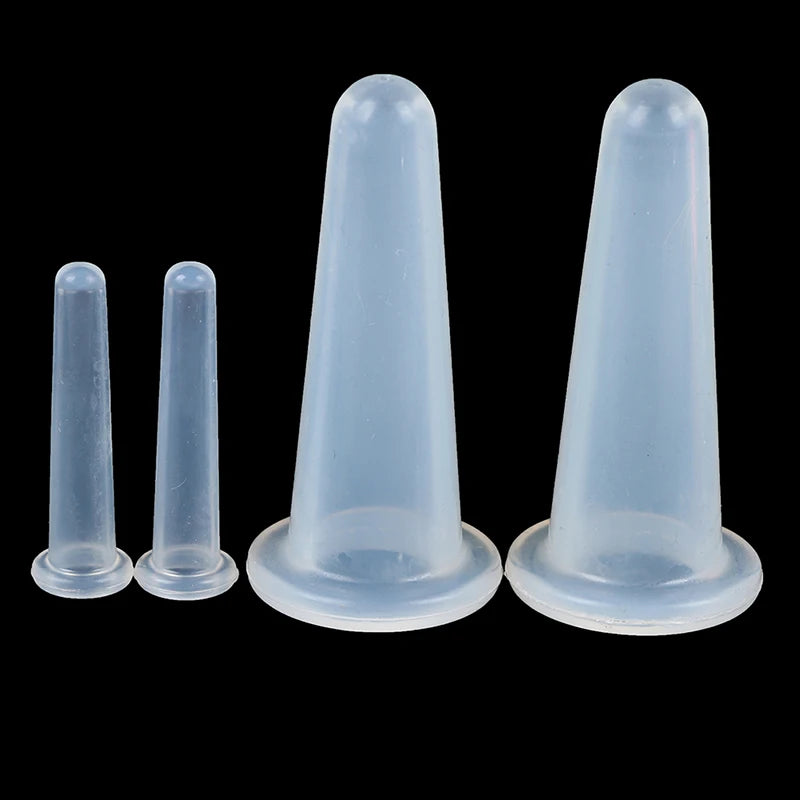 4 ventosas de silicona para masaje facial y de cuello, anticelulíticas, para el cuidado de la piel, lifting y mantenimiento.