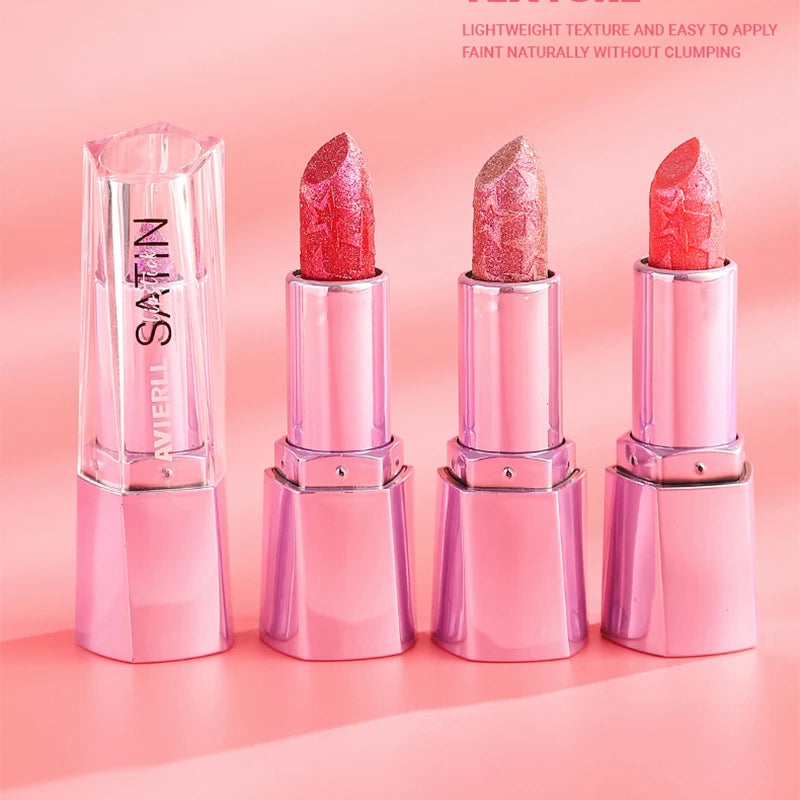 Lápiz labial brillante con brillo perlado, hidratante y de alto brillo, duradero y no pegajoso, maquillaje sensual con efecto perlado.