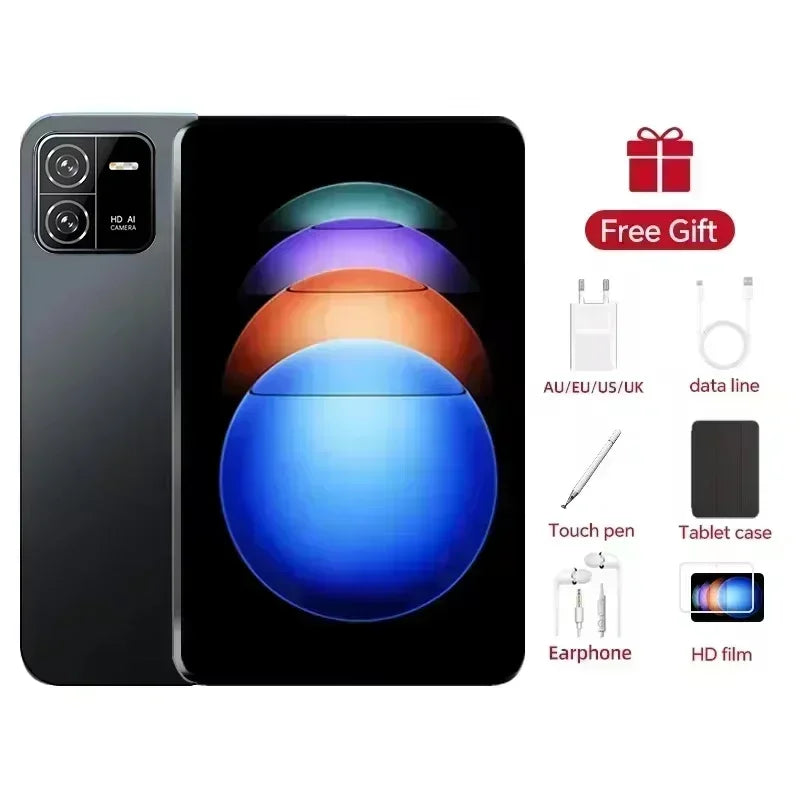 Tablette PC HD4K Pad 6 Pro originale de 2024 pouces, Android 13, 12 Go + 512 Go, 10 000 mAh, Snapdragon 888, Bluetooth, WiFi