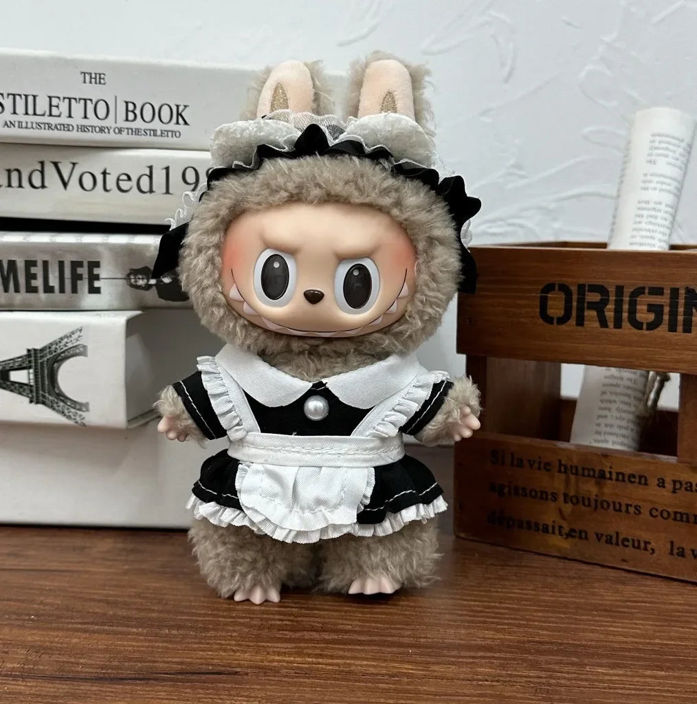Peluche Labubu V1 V2 V3 de 17 cm, ensemble de vêtements de styles multiples, accessoires de tenue Labubu, vêtements de jeu tendance, vêtements Labubu