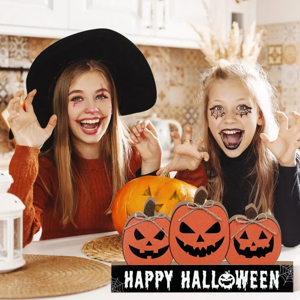 Fall Pumpkin Table Decor Halloween Desk Decorations Fall Table Decor Fall Wooden Table Sign Halloween Ornaments