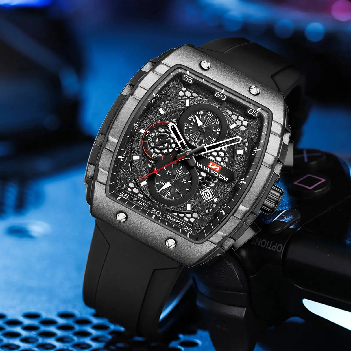 2025 New VA VA VOOM Top Brand Men Watches Luxury Square Sports Quartz Watch Waterproof Multifunctional Chronograph Watch for Men - Lootquake