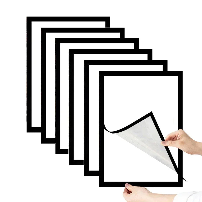 Marco de fotos magnético negro A4/A5/A6, columna publicitaria, columna publicitaria, marco de póster suave autoadhesivo, carpeta de certificados