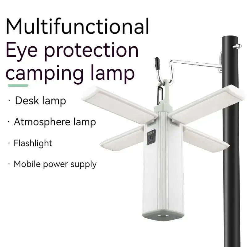 Protable Rechargeable Camping Light Tent Chandelier Ultra Long Life Multi-function Flashlight Folding Hand Lamp - Lootquake